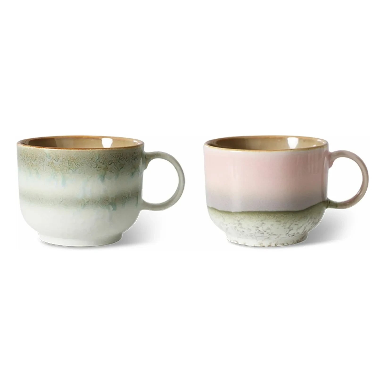 HKliving - Stoneware cups - Set of 2 | Pink