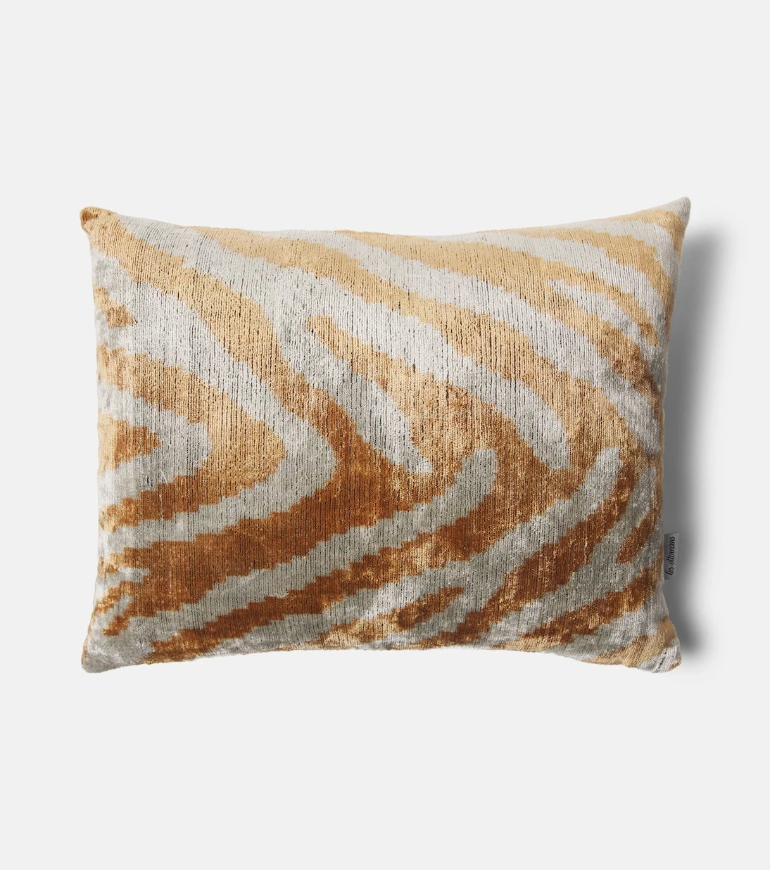 Les-Ottomans - Striped silk and cotton velvet cushion