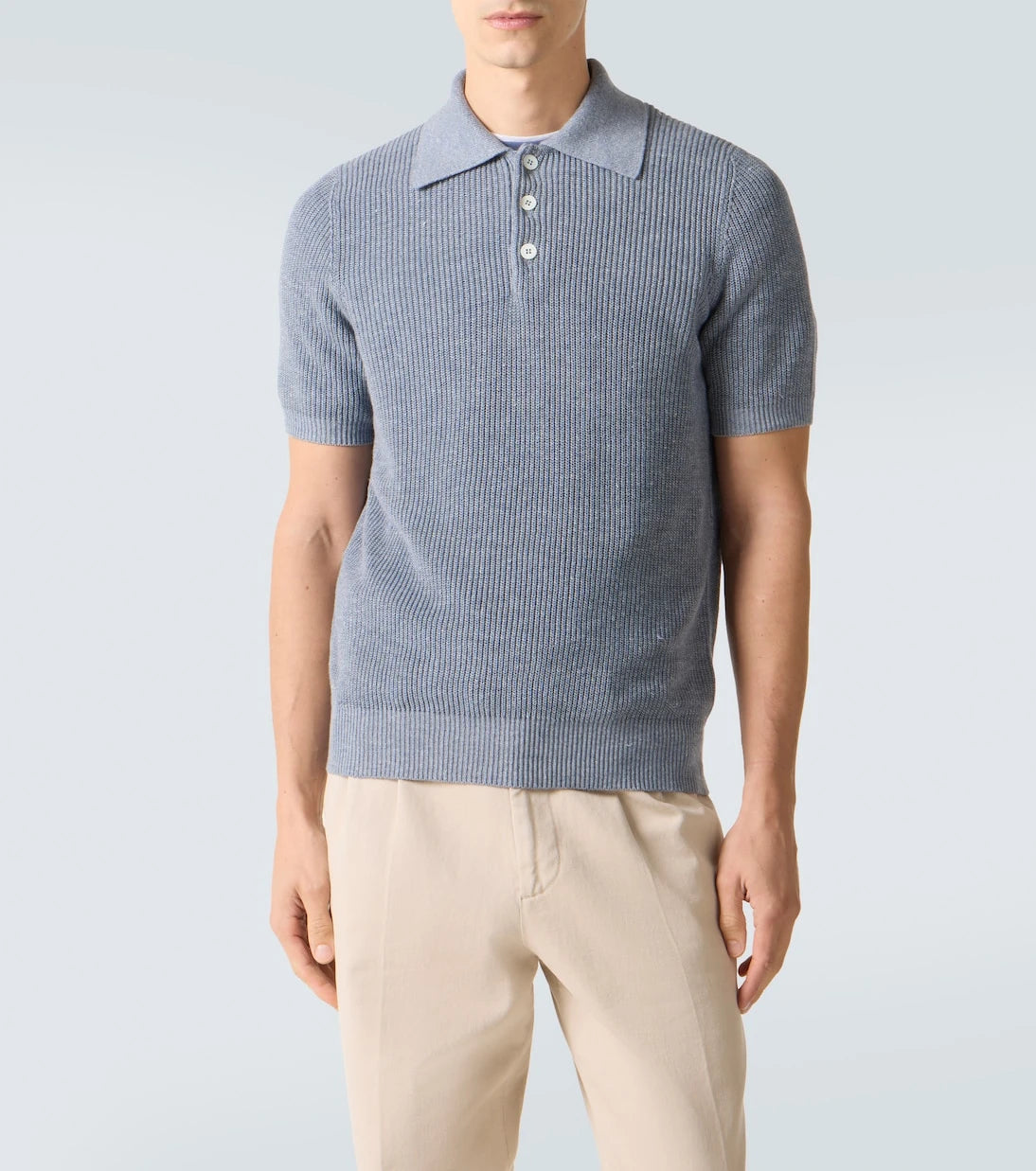 Brunello Cucinelli - Linen and cotton polo shirt