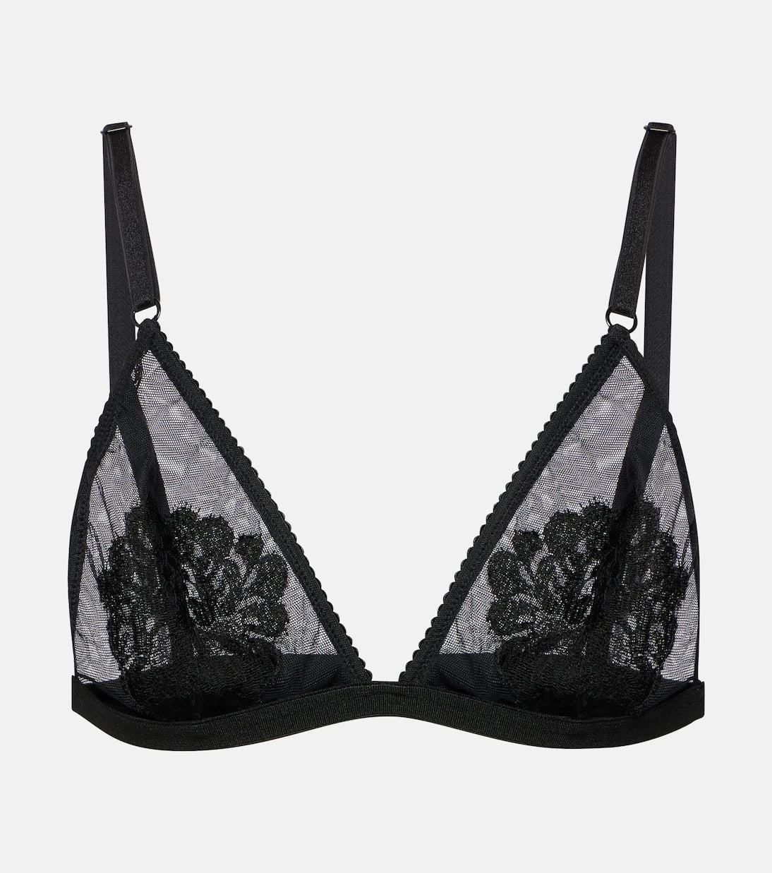 Dolce&Gabbana - Lace-trimmed mesh bra top