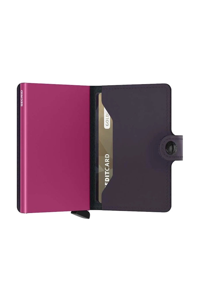 Secrid Miniwallet Matte Dark Purple-Fuchsia Deri Cüzdan