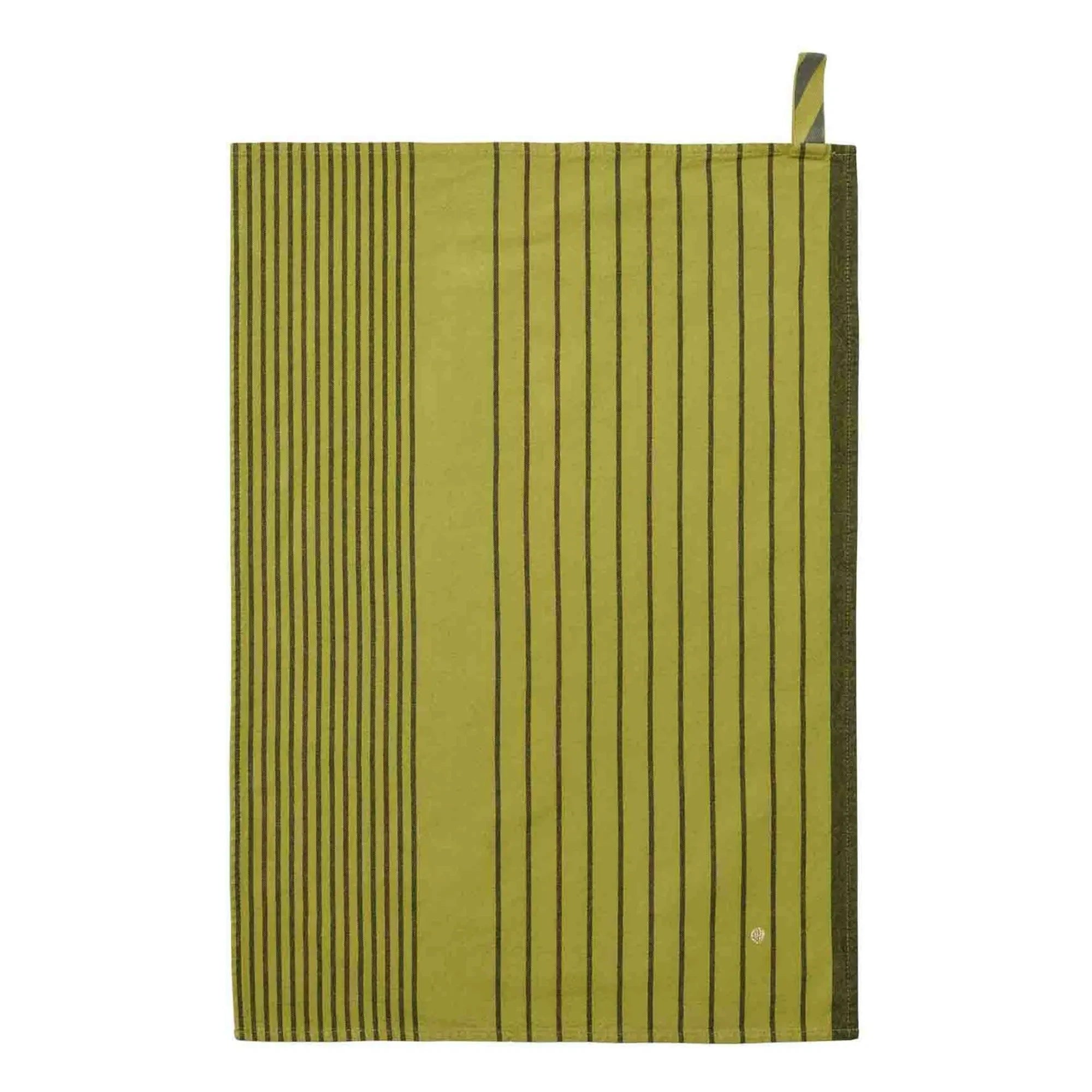 La cerise sur le gâteau - Piero organic cotton striped tea towel | Pistachio green