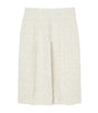 Marina Rinaldi White Tweed Pleated Midi Skirt