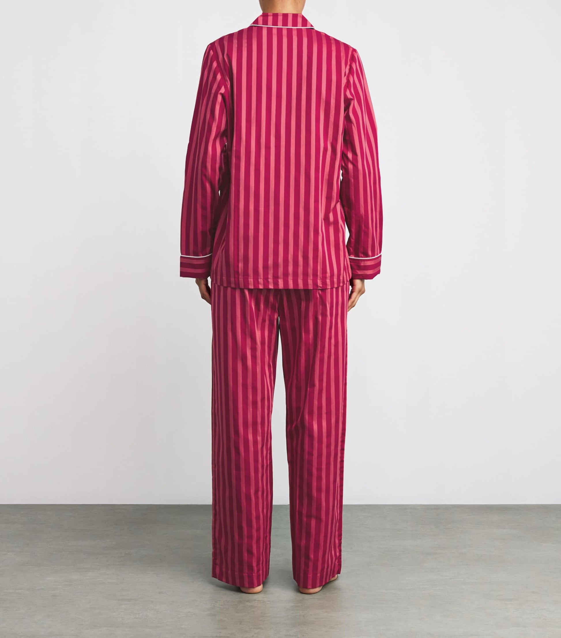 Derek Rose Pink Cotton Stripe Pyjama Set