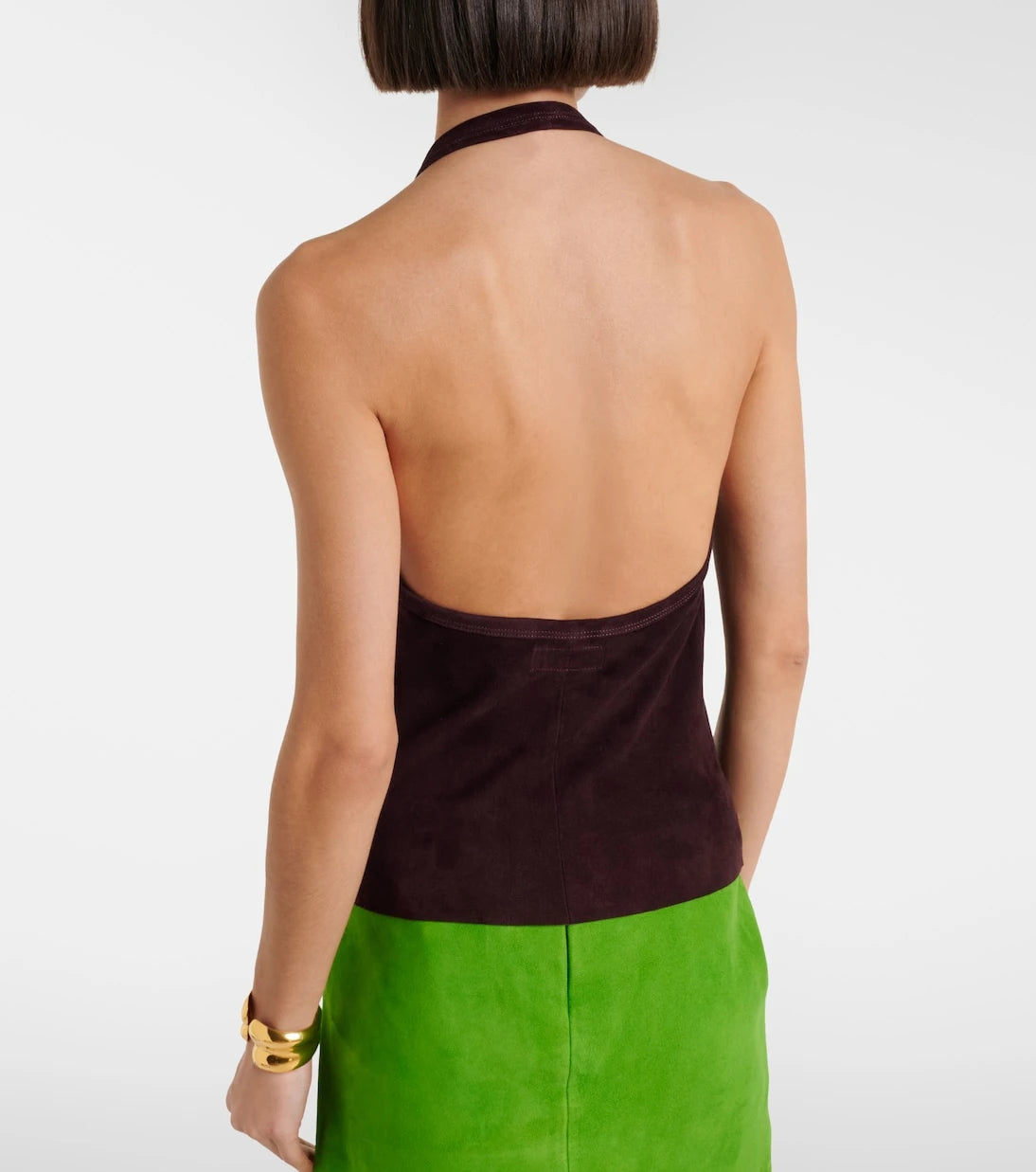 Stouls - Cherry halterneck suede top