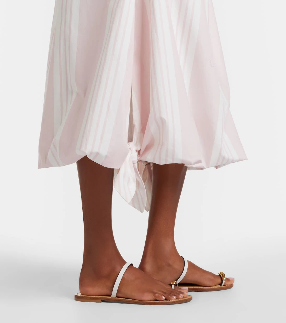 Posse - Rosie striped cotton midi skirt
