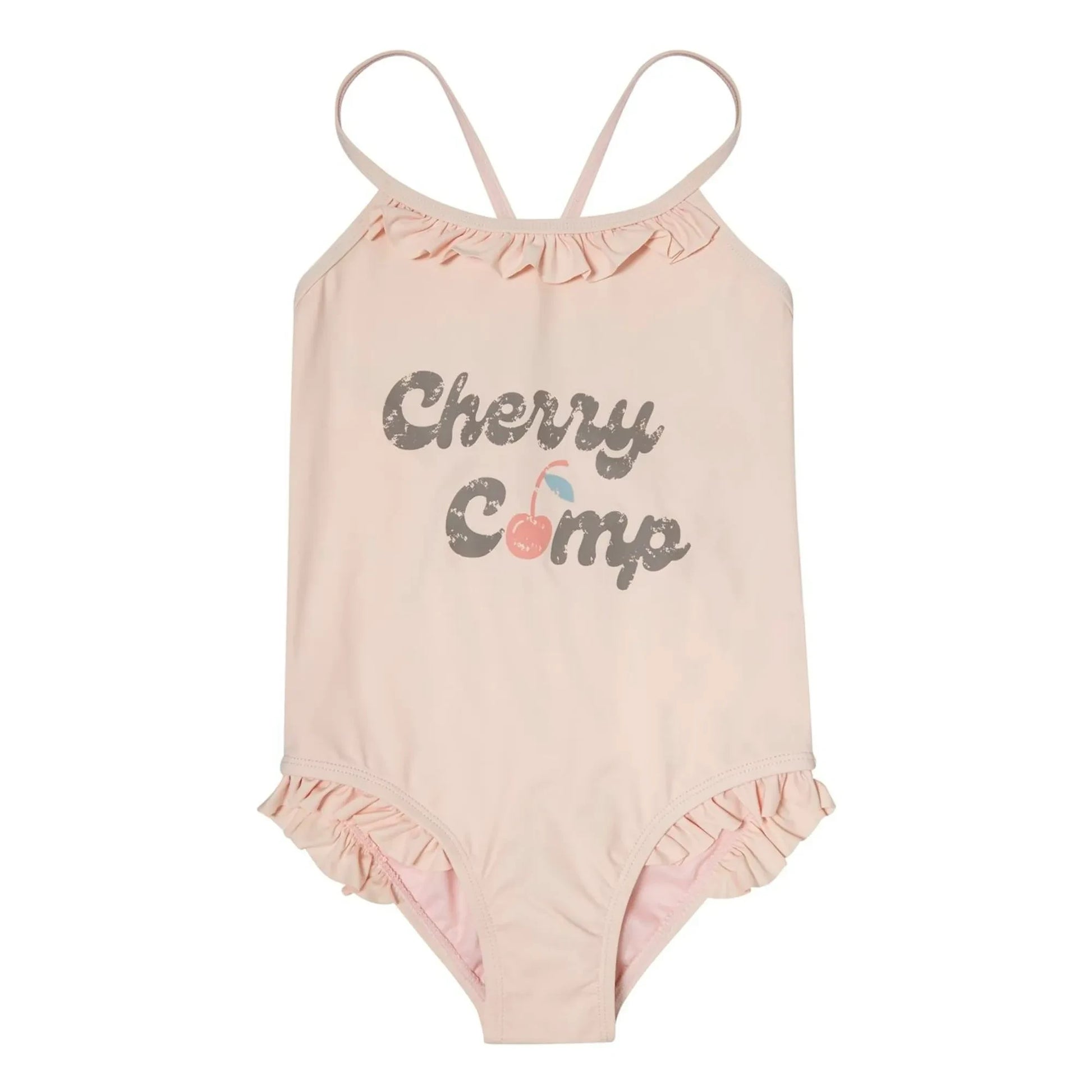 Tocoto Vintage - Cherry Swimsuit | Pale Pink