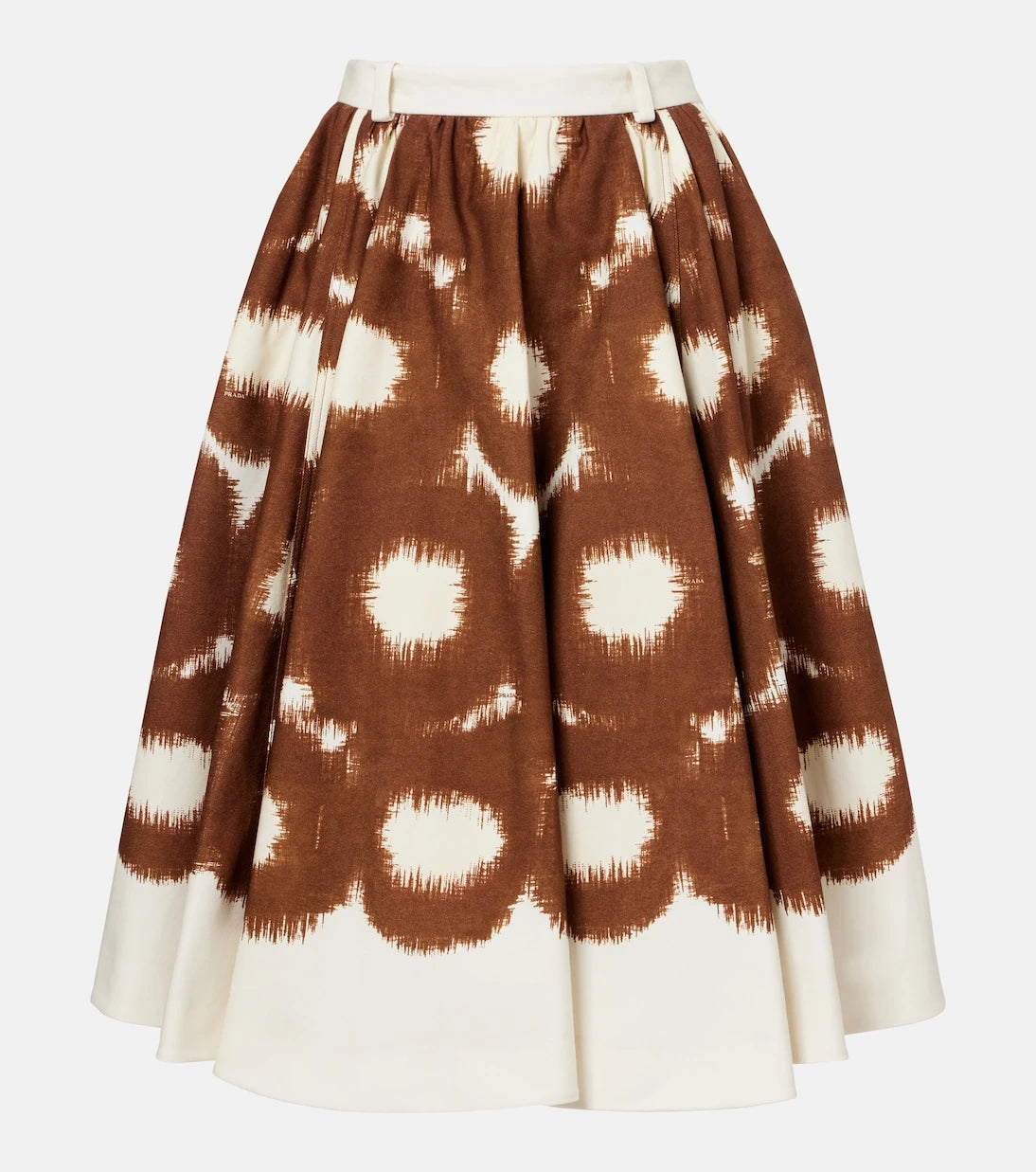 Prada - Printed cotton canvas midi skirt