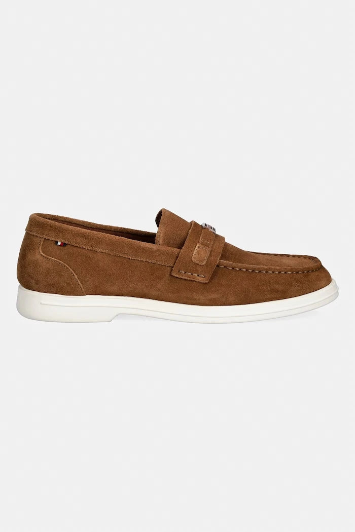 Tommy Hilfiger Erkek Süet Mokasen LIGHT SUEDE FLAG HARDWARE LOAFER