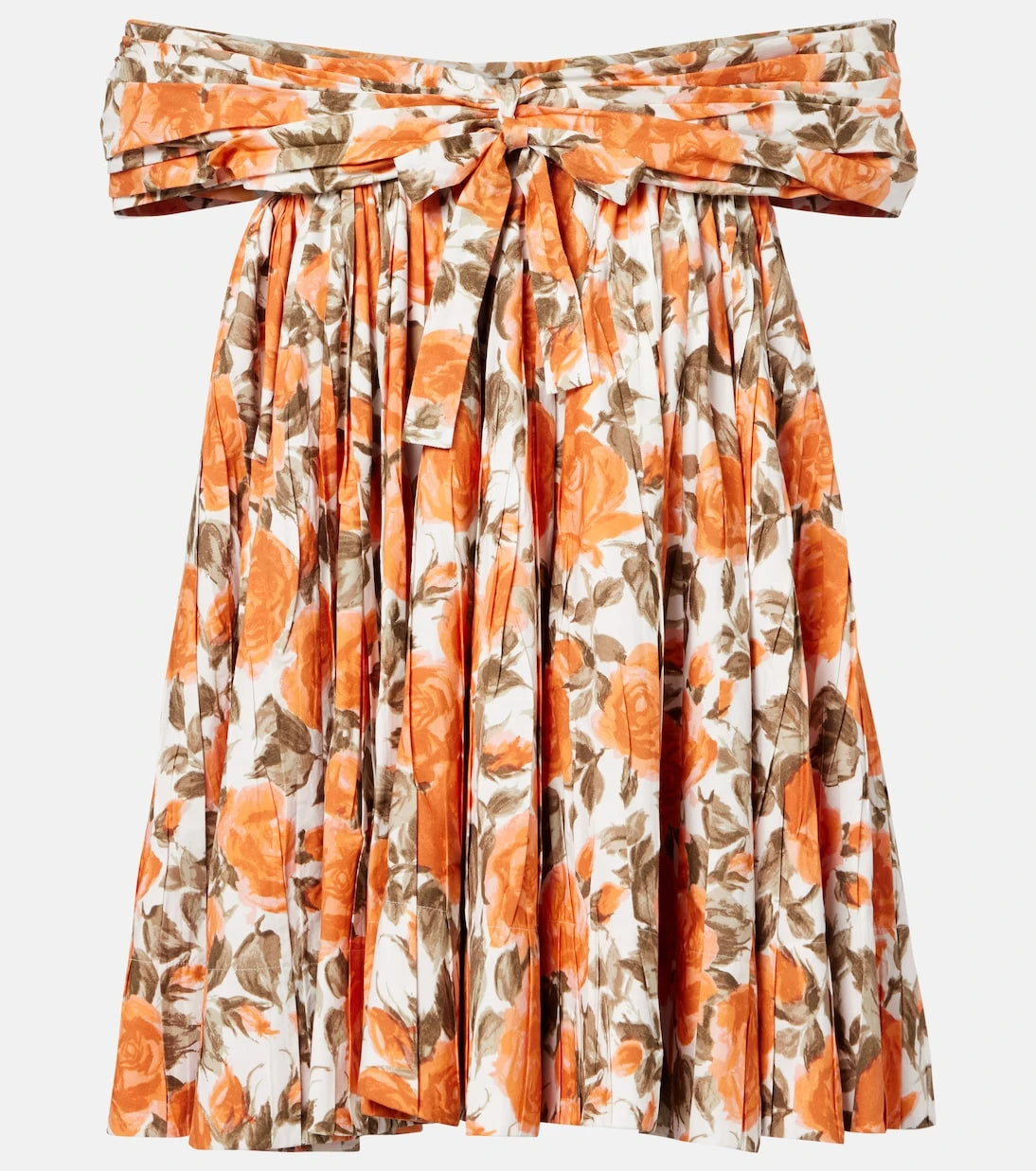 Chloé - Floral pleated cotton poplin minidress