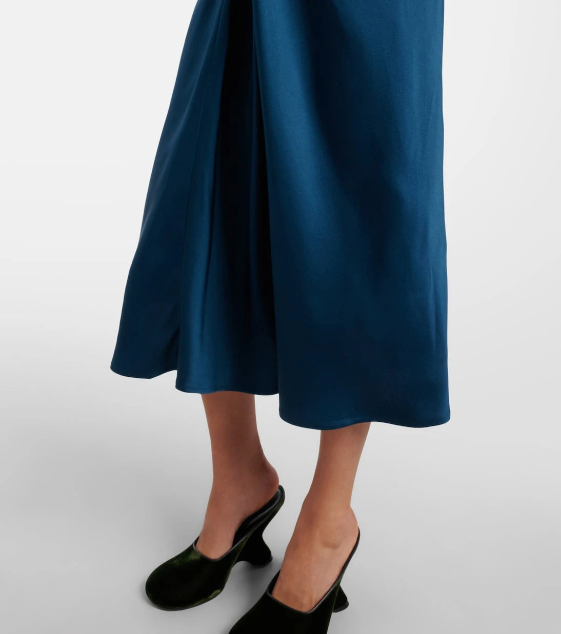 Dries Van Noten - Gathered satin midi skirt