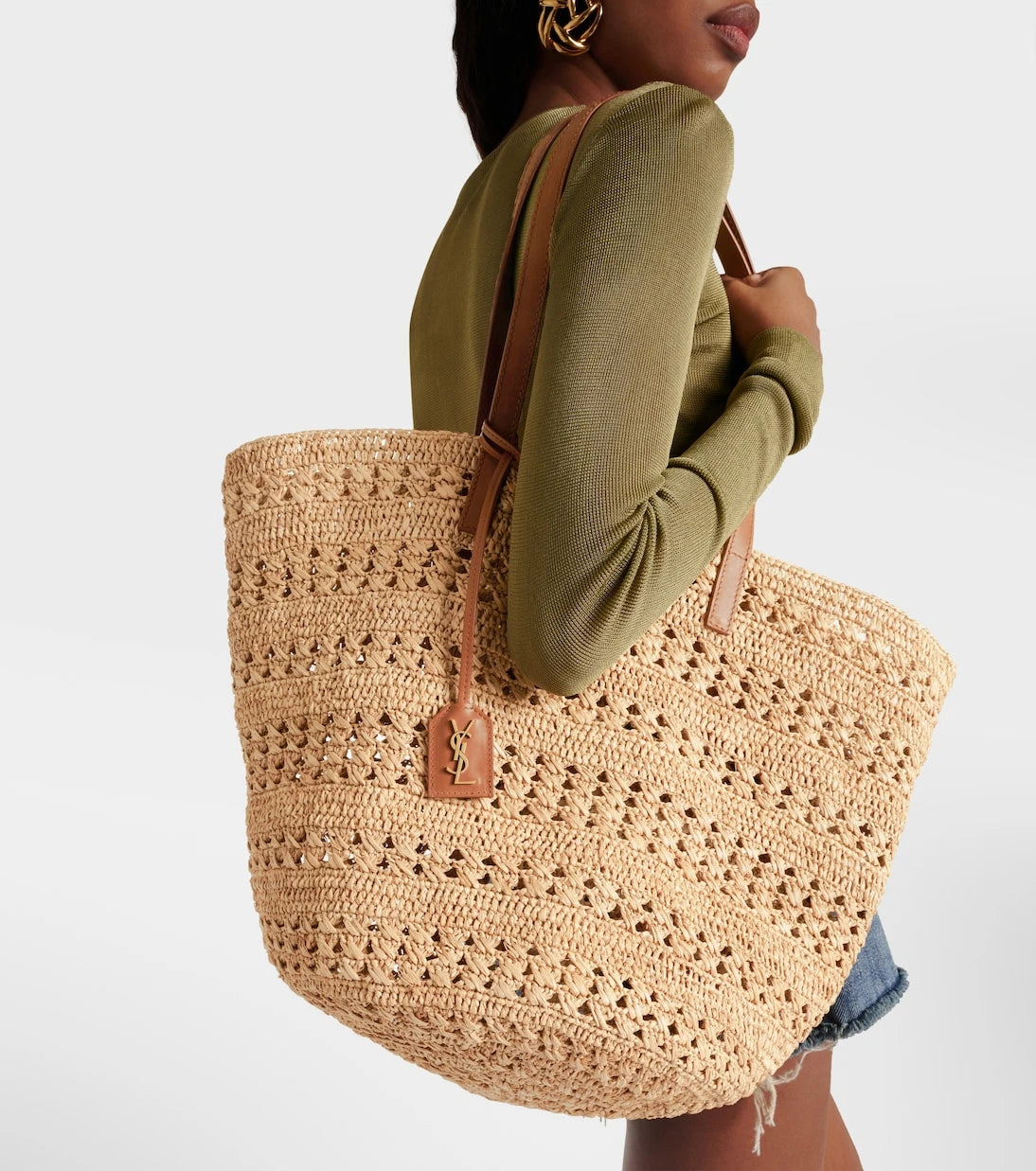 Saint Laurent - Panier Medium raffia basket bag