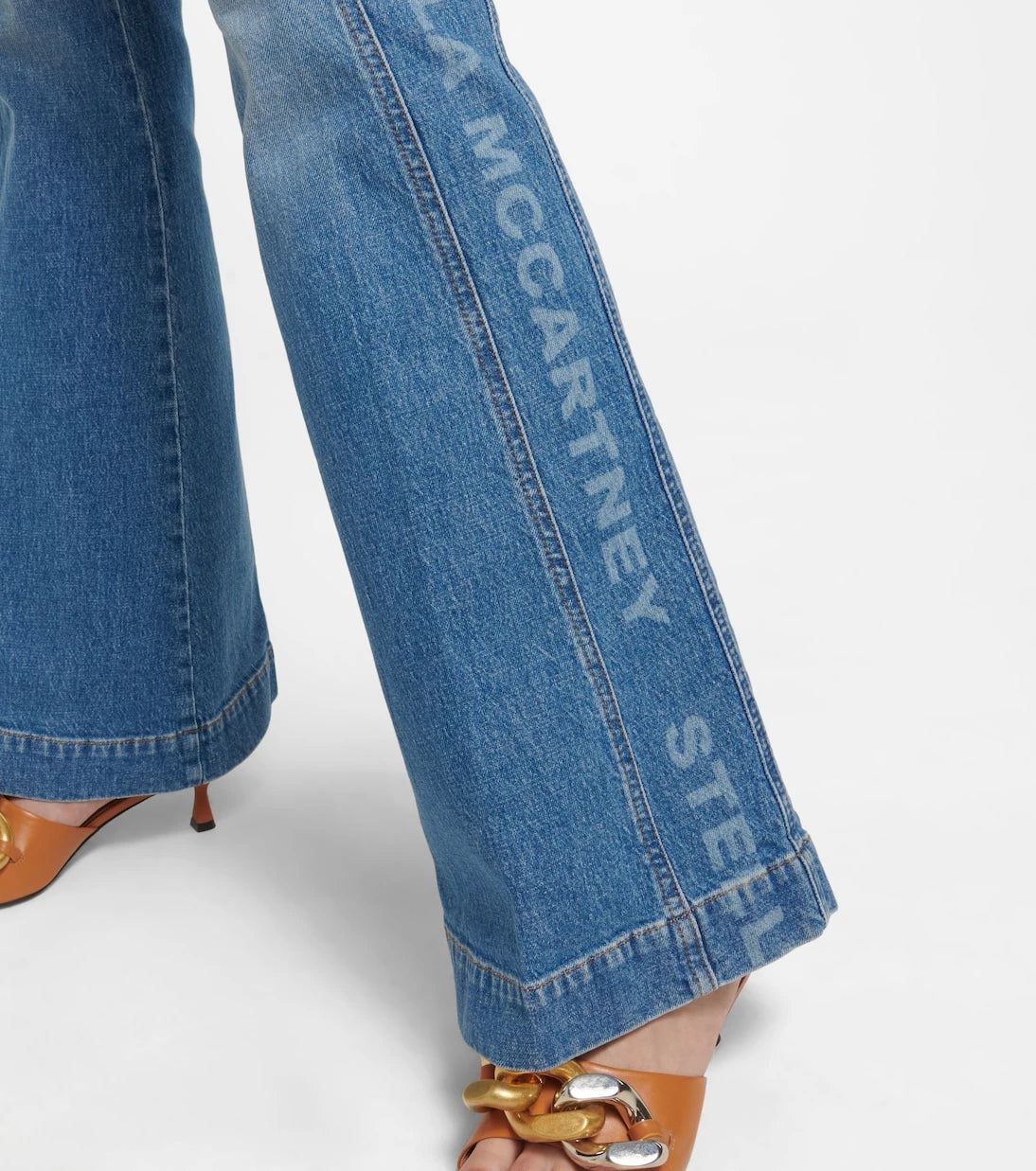 Stella McCartney - Logo mid-rise flared jeans