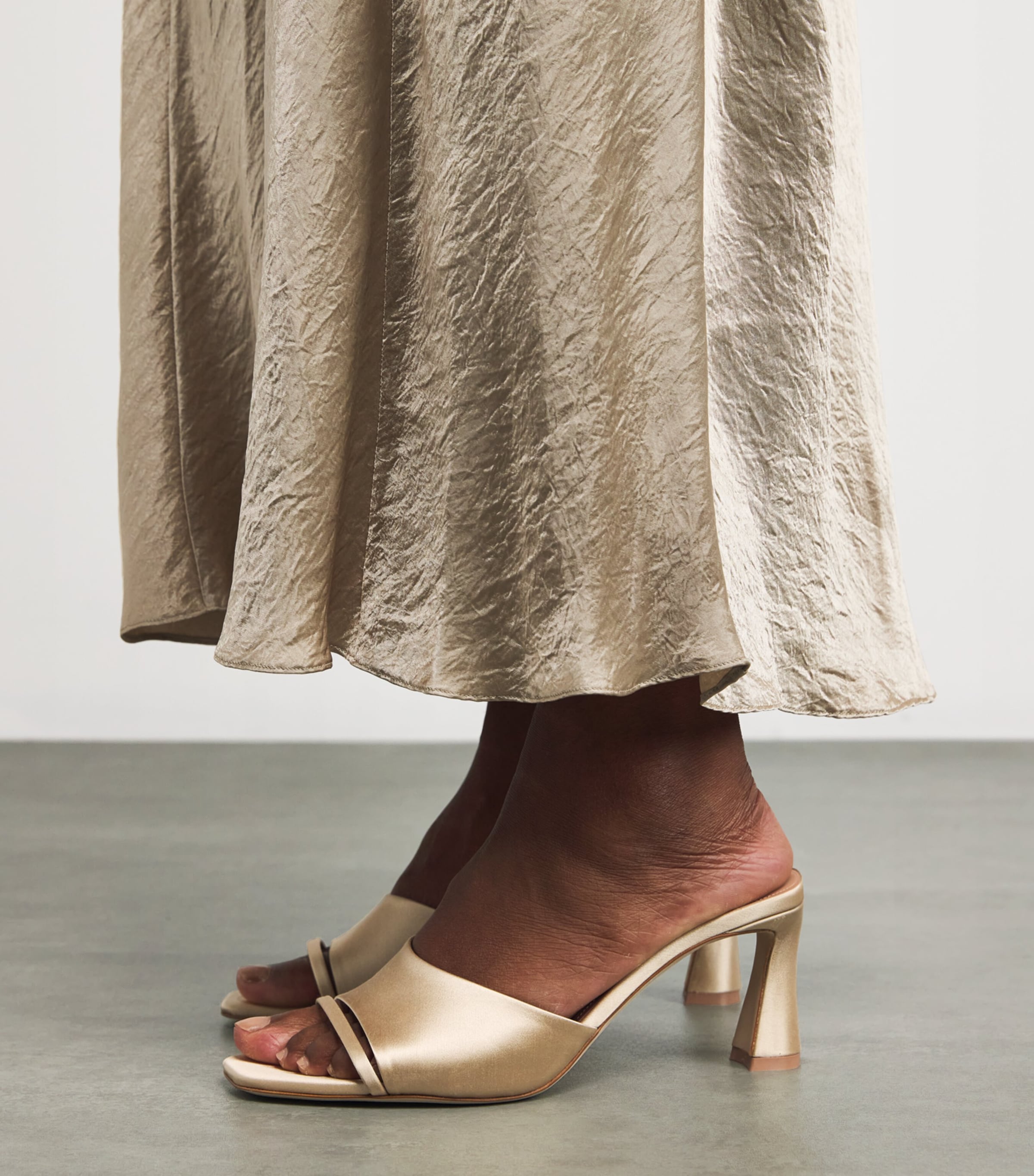 Malone Souliers Metallic Satin Roxanne Mules 70