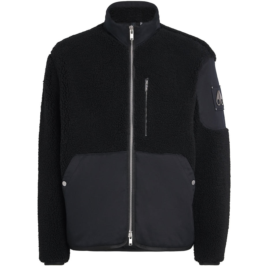 Moose Knuckles Black Fleece-Trim Jacket