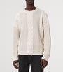 White Wool-Organic Cotton Tenter Sweater