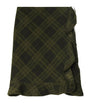 Green Silk Check Wrap Skirt