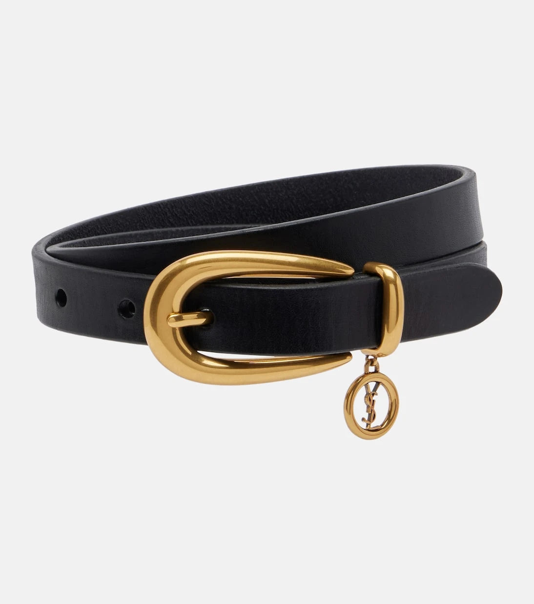 Saint Laurent - Cassandre leather belt