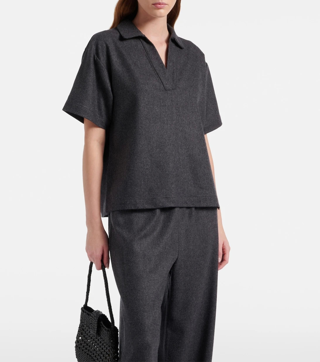 Asceno - Modena wool and cashmere flannel polo shirt