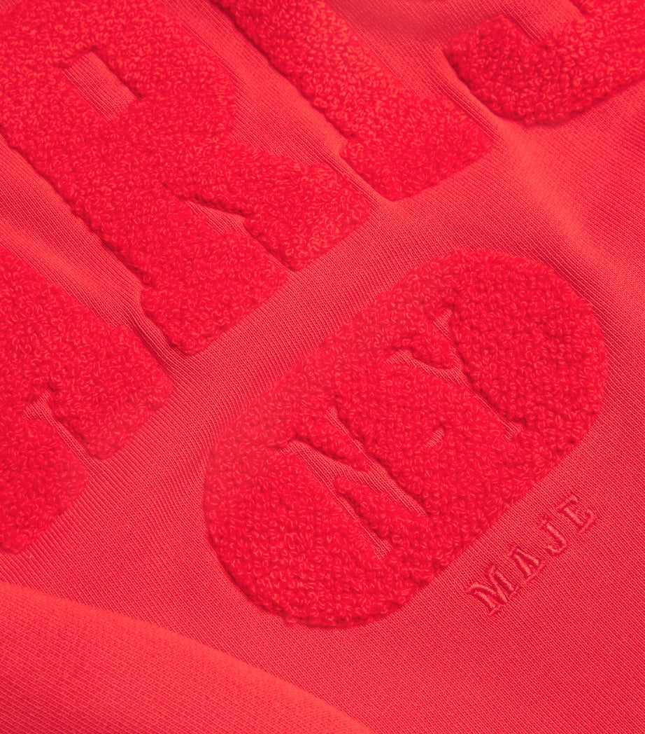 Red Cotton Paris Graphic Sweatshirt