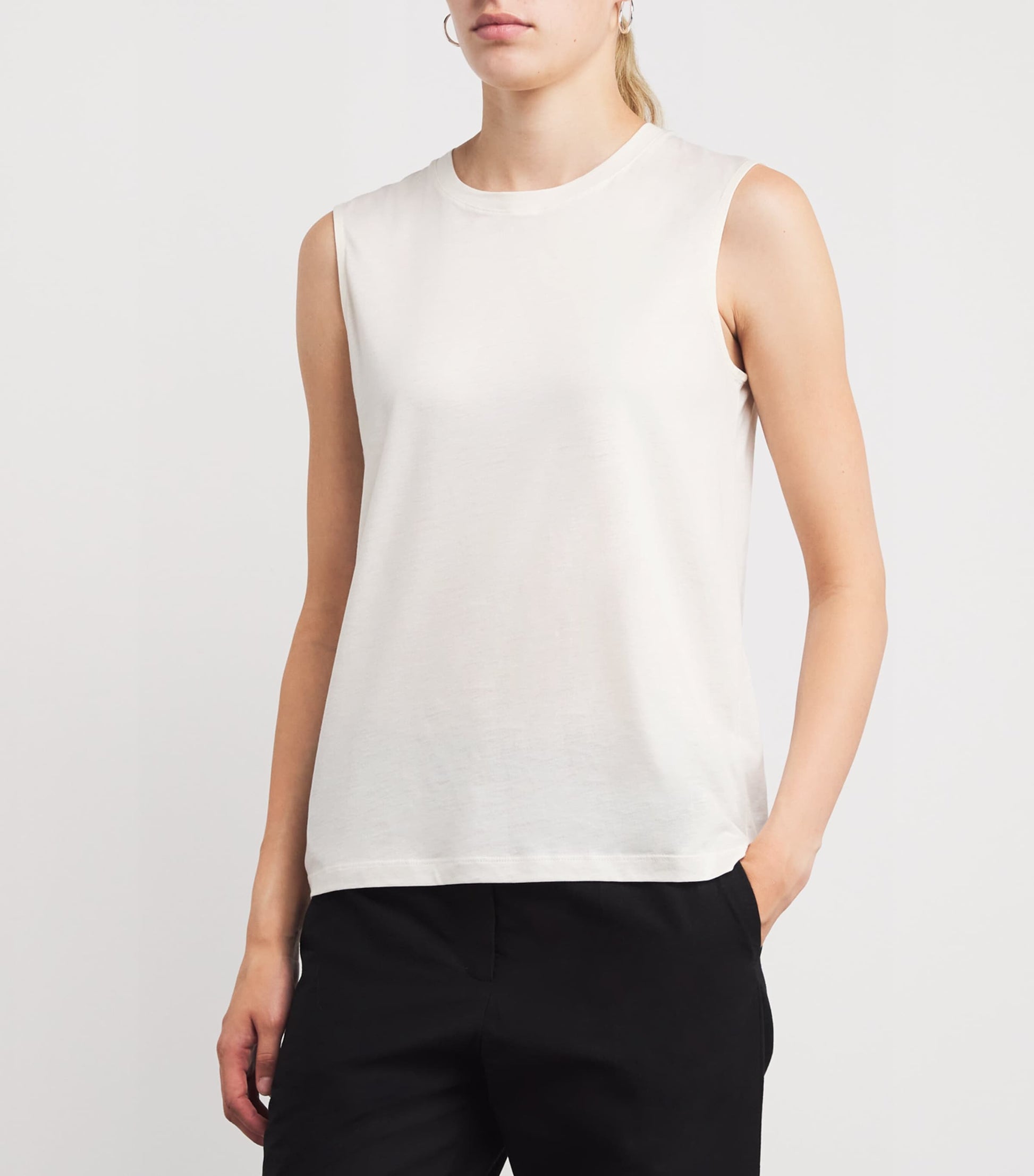 Cotton-Silk Jersey Tank Top WHITE