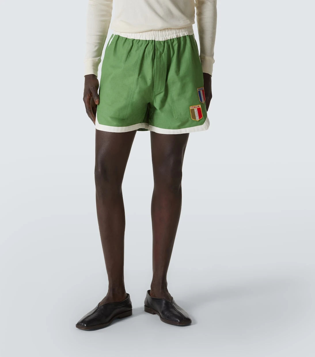 Bode - Euro appliqué cotton shorts