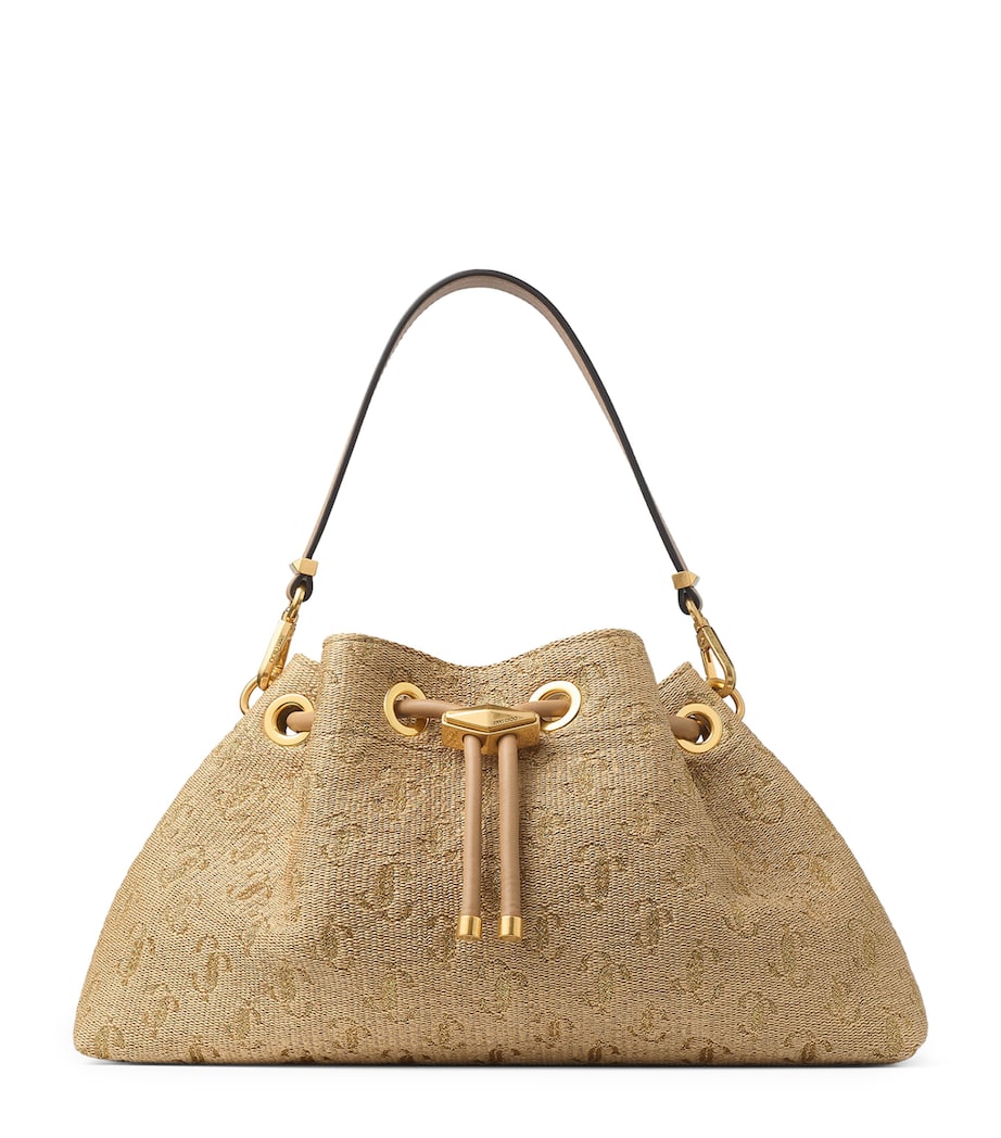 Beige Medium Cinch Monogrammed Bucket Bag