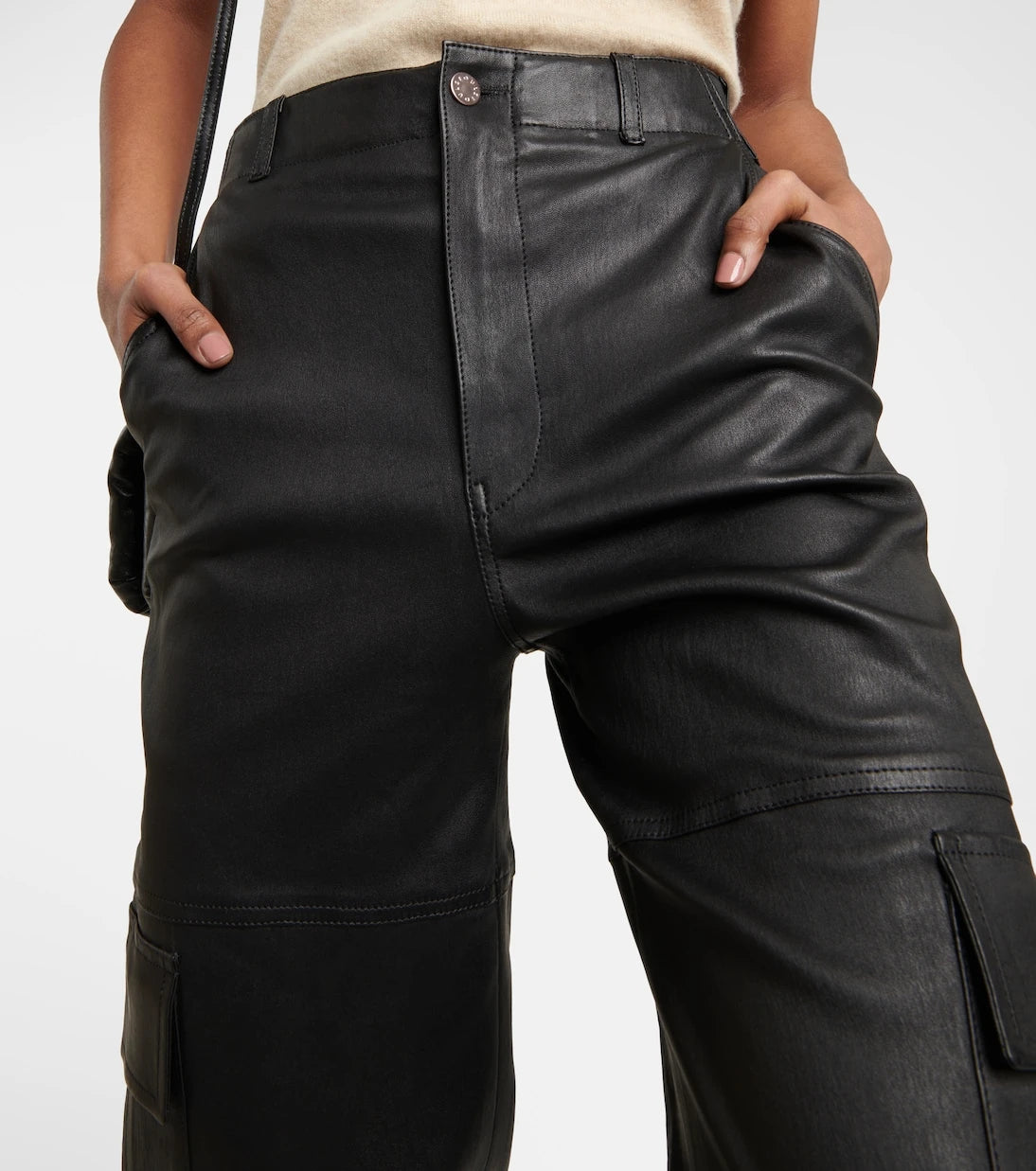 Stouls - Axel leather cargo pants