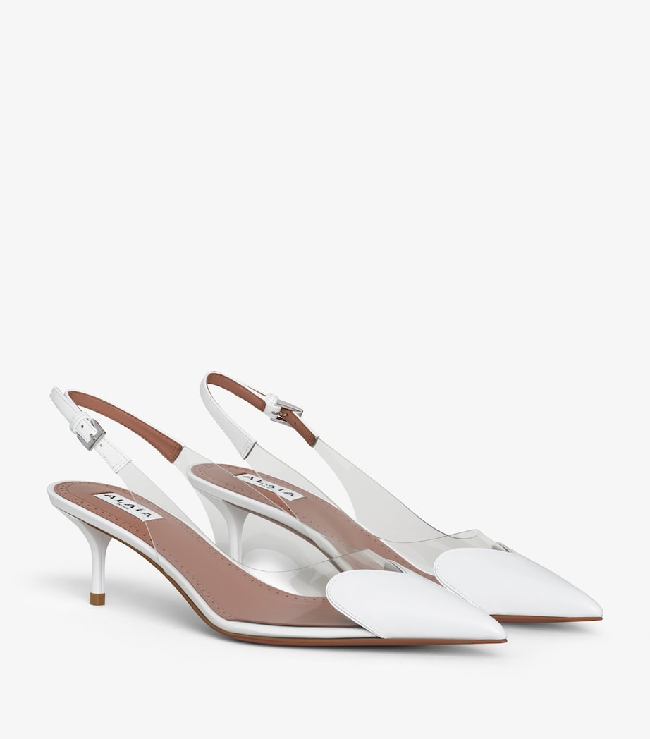 Alaïa White Couer Slingback Pumps 55