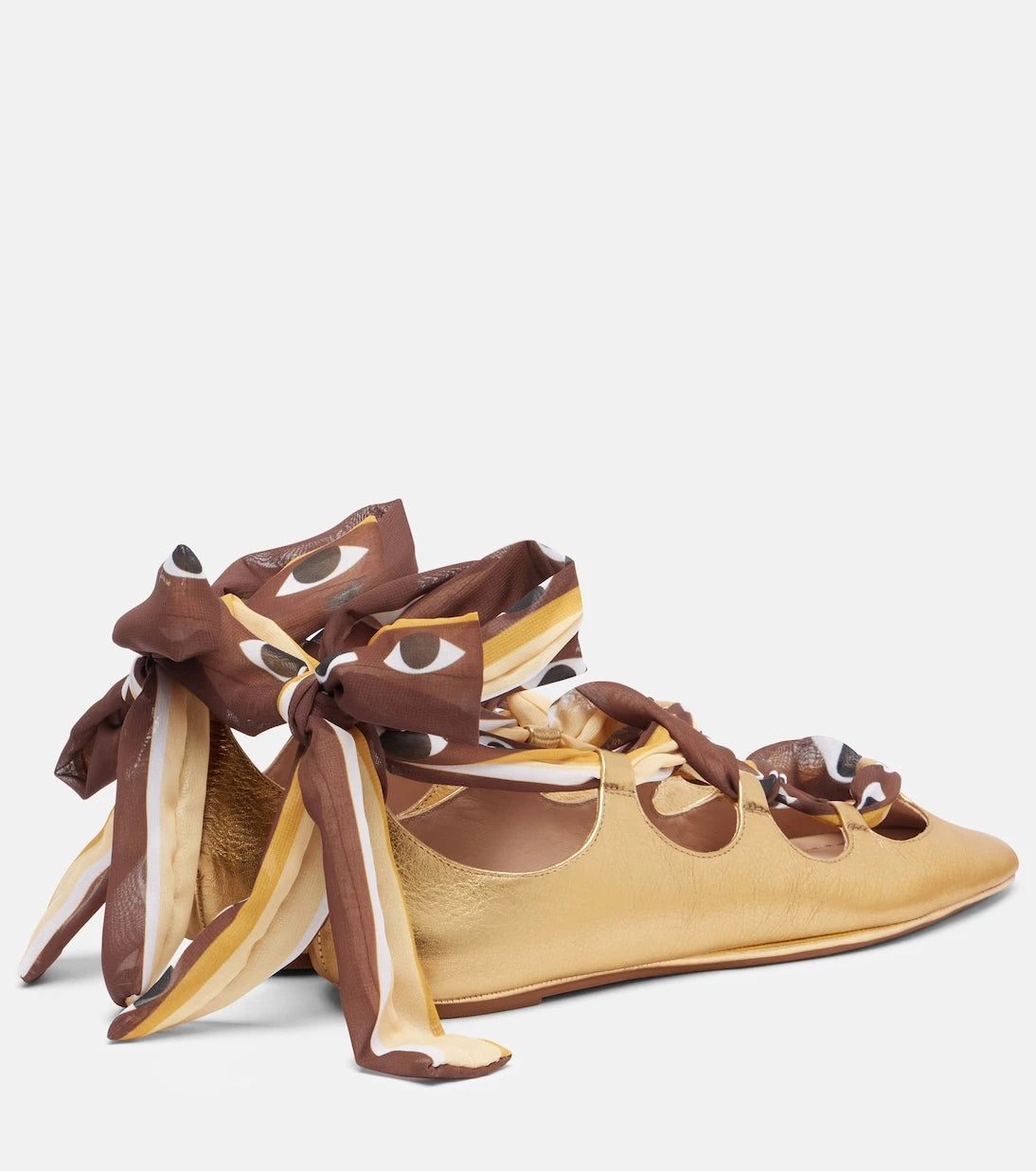 Farm Rio - Lace-up leather ballet flats