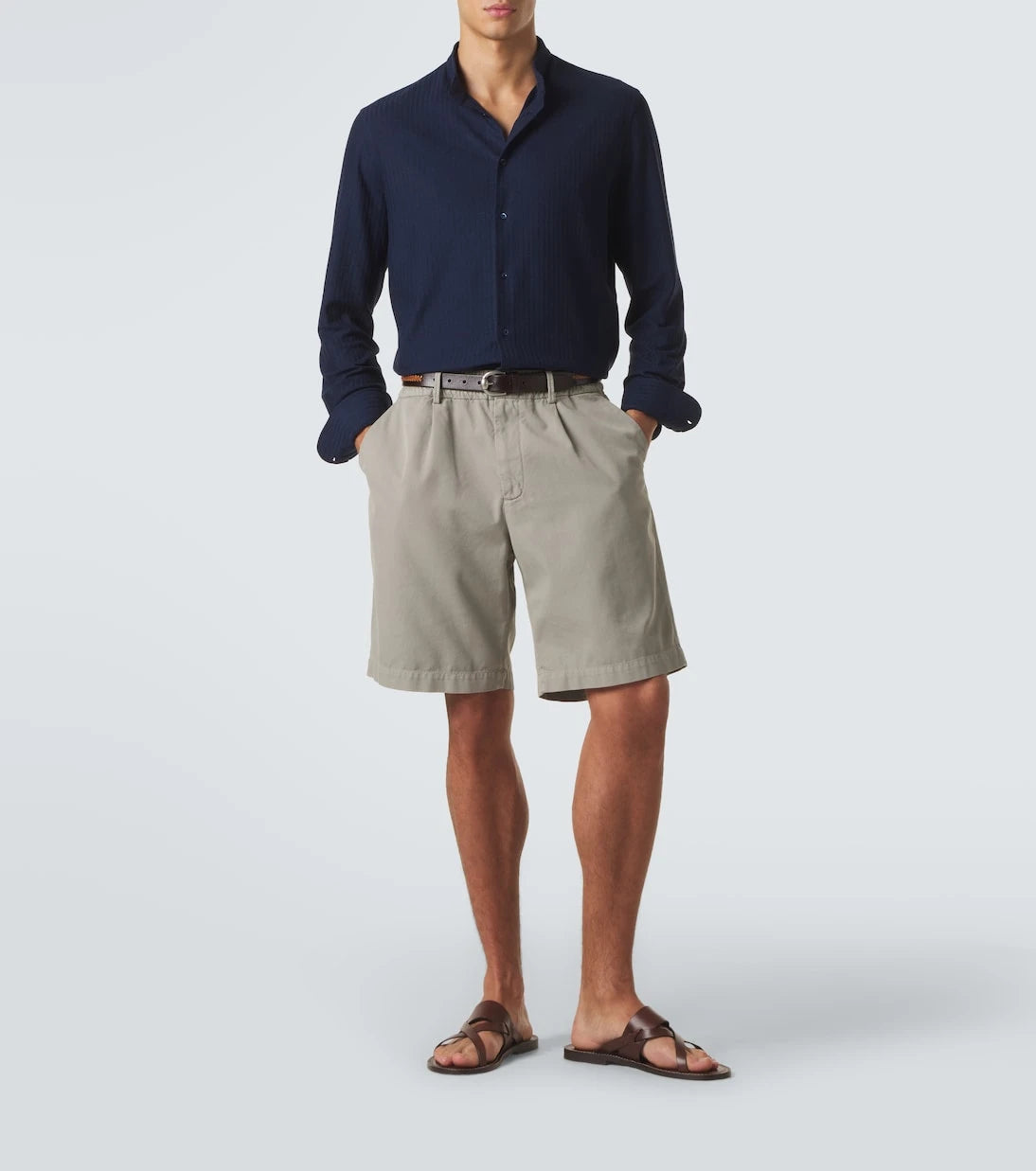Brunello Cucinelli - Striped cotton and silk shirt