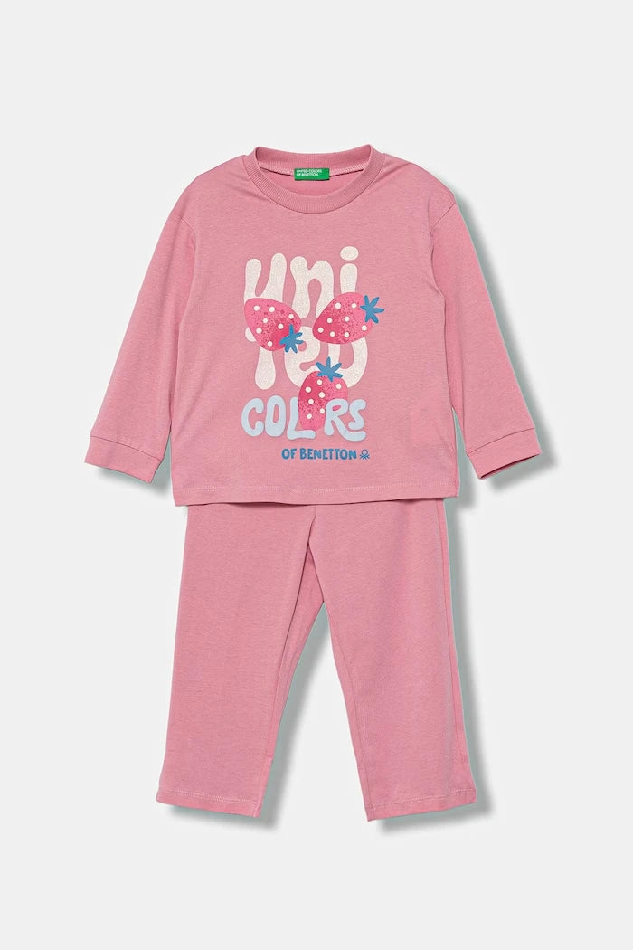 United Colors of Benetton Çocuklar İçin İki Parçalı Pamuklu Pijama