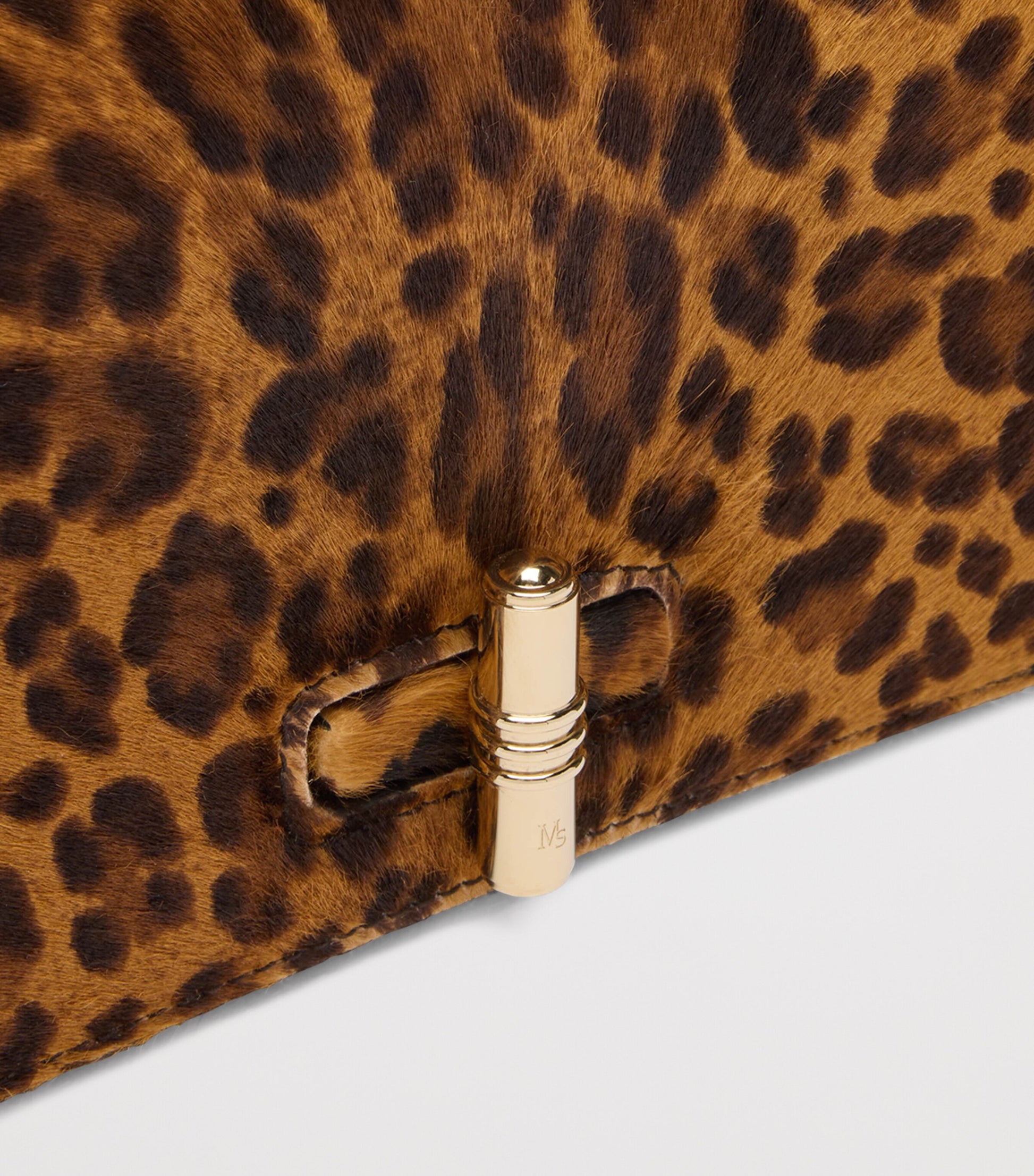 Malone Souliers Brown Leopard Calf Hair May Clutch Bag