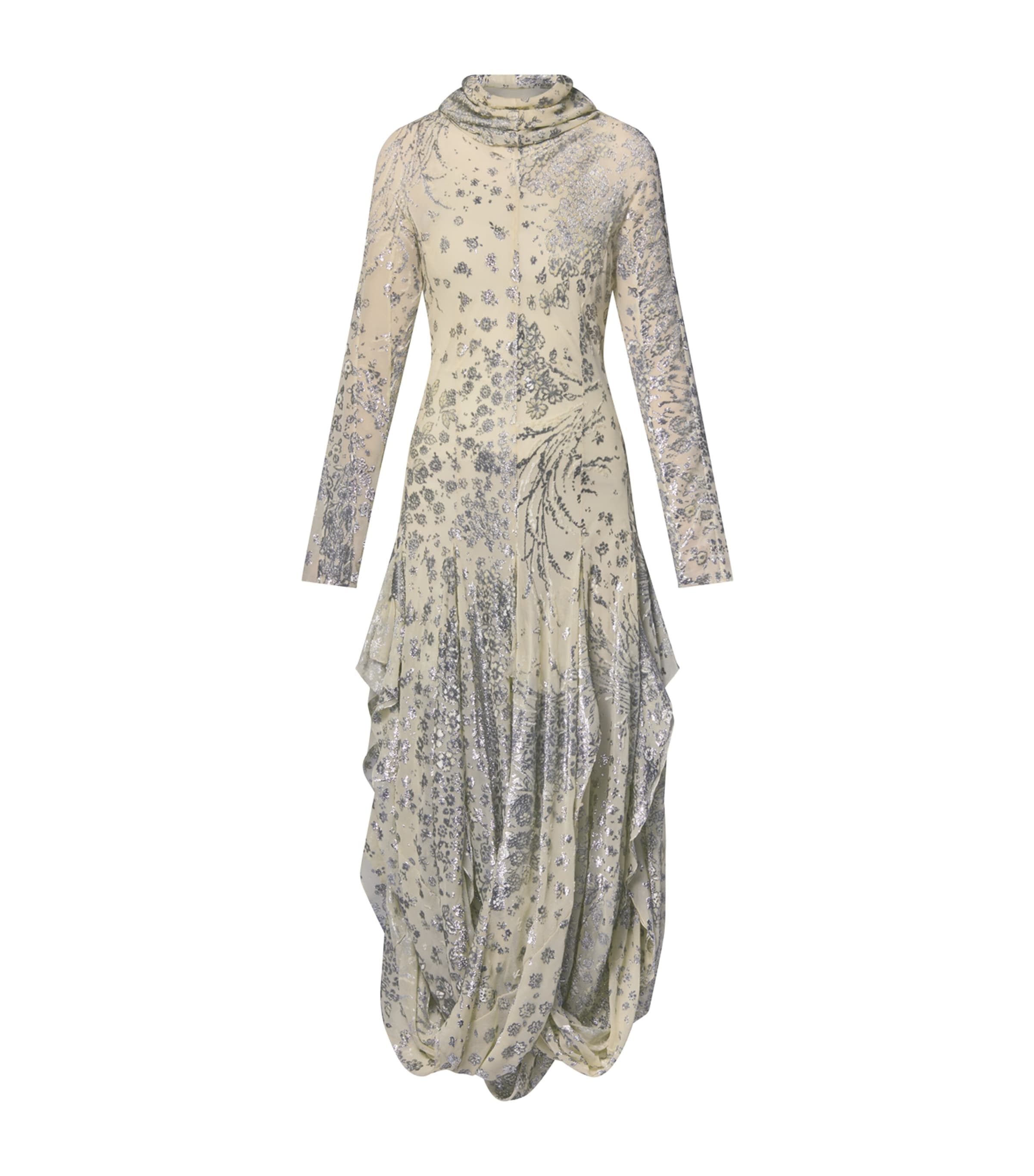 LOUIS VUITTON Multi Metallic-Silk Ballet Maxi Dress