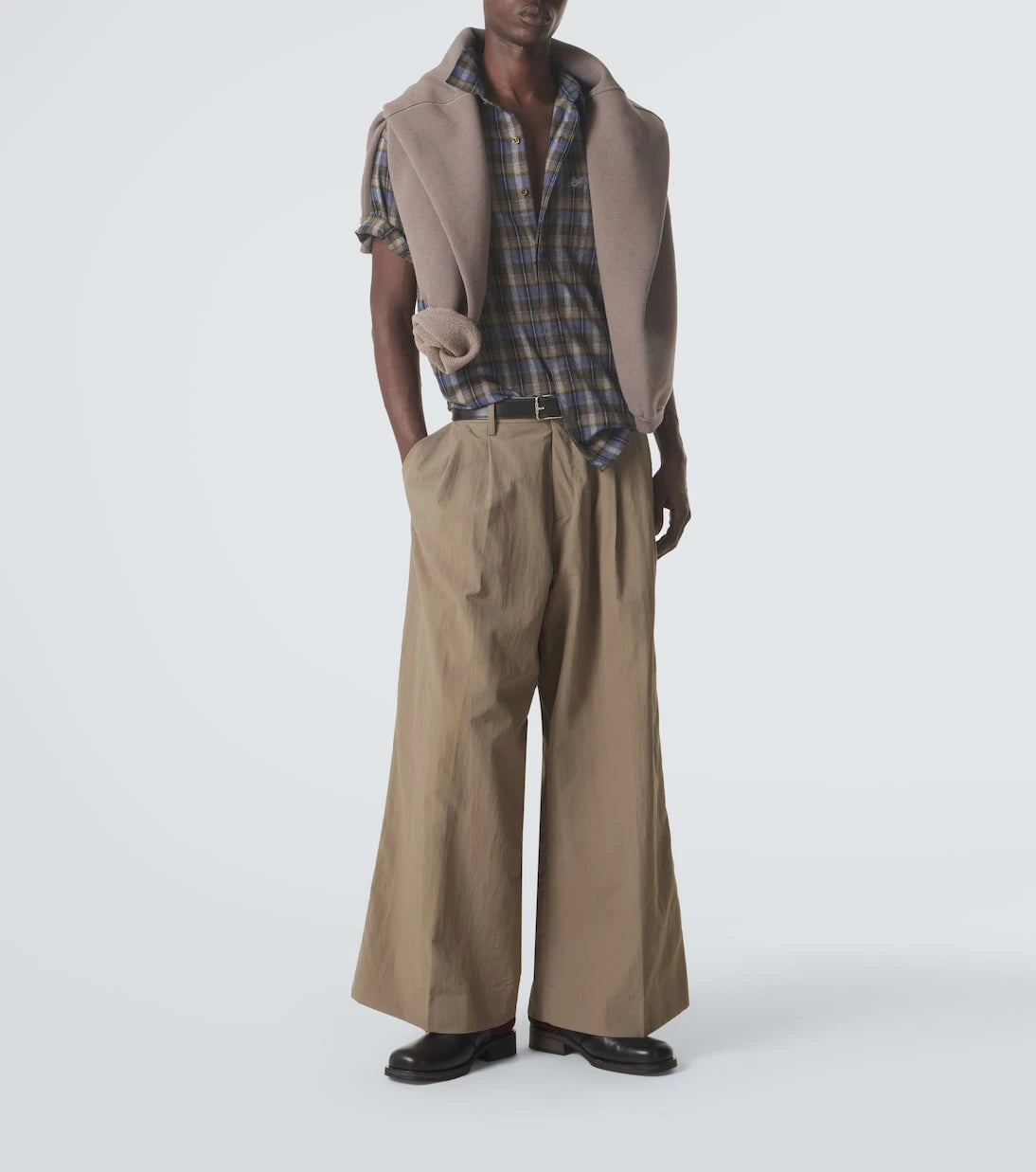 ERL - Checked cotton-blend shirt