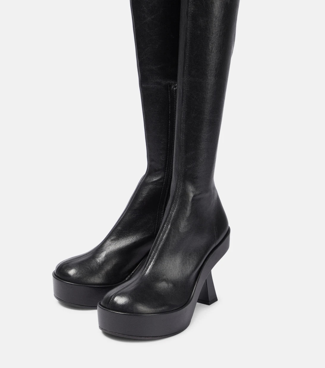 Versace - Leather over-the-knee boots