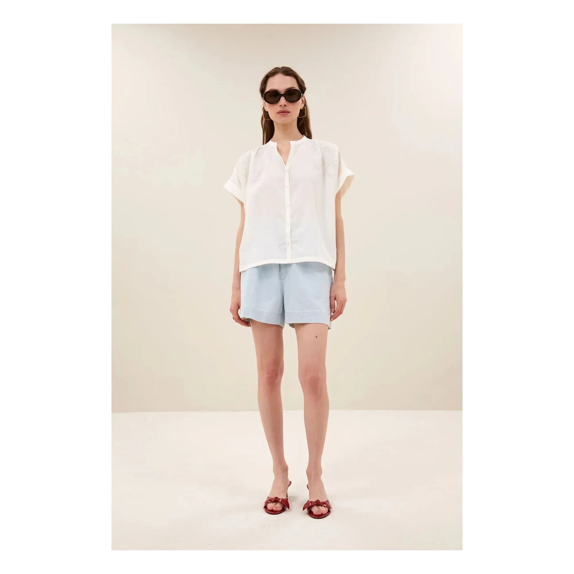 By Bar - Leon Cotton shorts | Denim blue