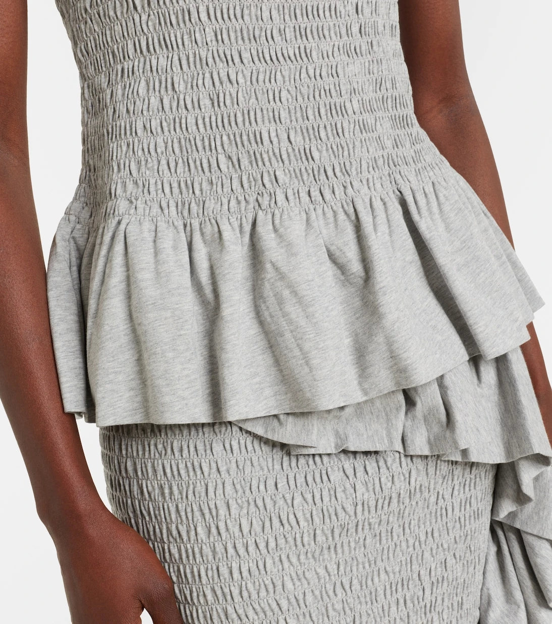 Dries Van Noten - Smocked cotton peplum top