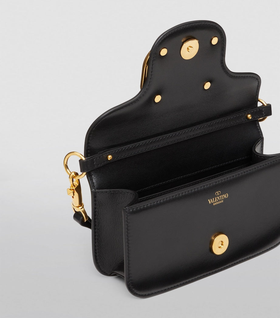 Valentino Garavani Black Small Leather Locò Shoulder Bag