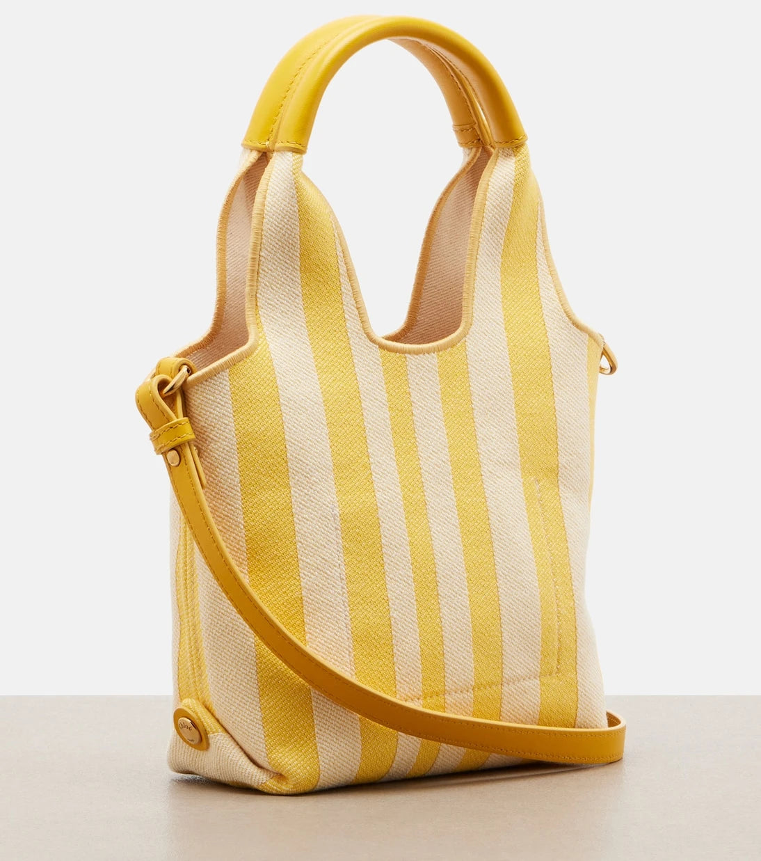 Chloé - Chloé Stripy Mini jacquard top-handle bag