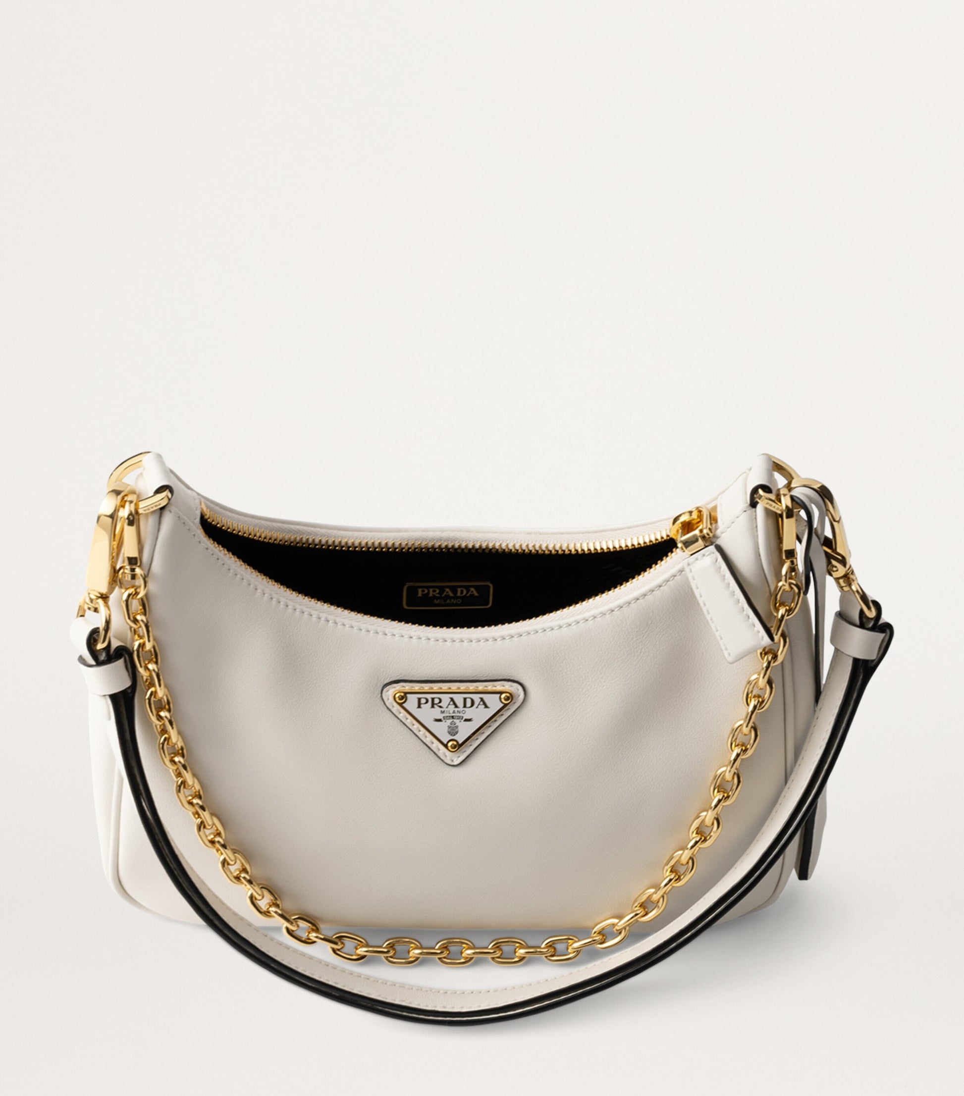Prada White Mini Leather Re-Edition Shoulder Bag