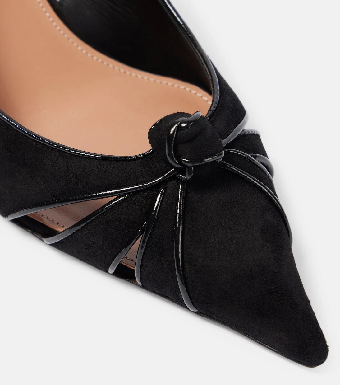 Aquazzura - Premiere 50 leather-trimmed suede pumps