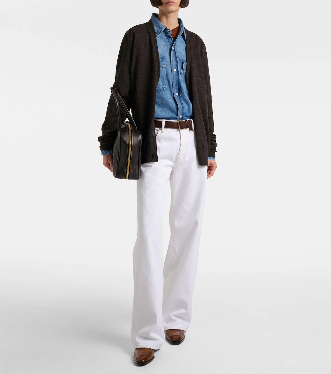 Frame - Bubble mid-rise wide-leg jeans