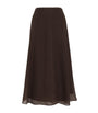 Brunello Cucinelli Brown Silk Circle Skirt