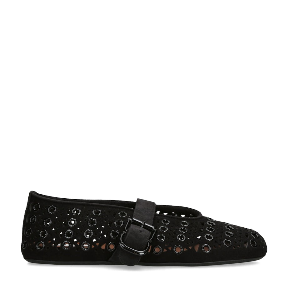 Alaïa Black Suede Vienne Ballet Flats