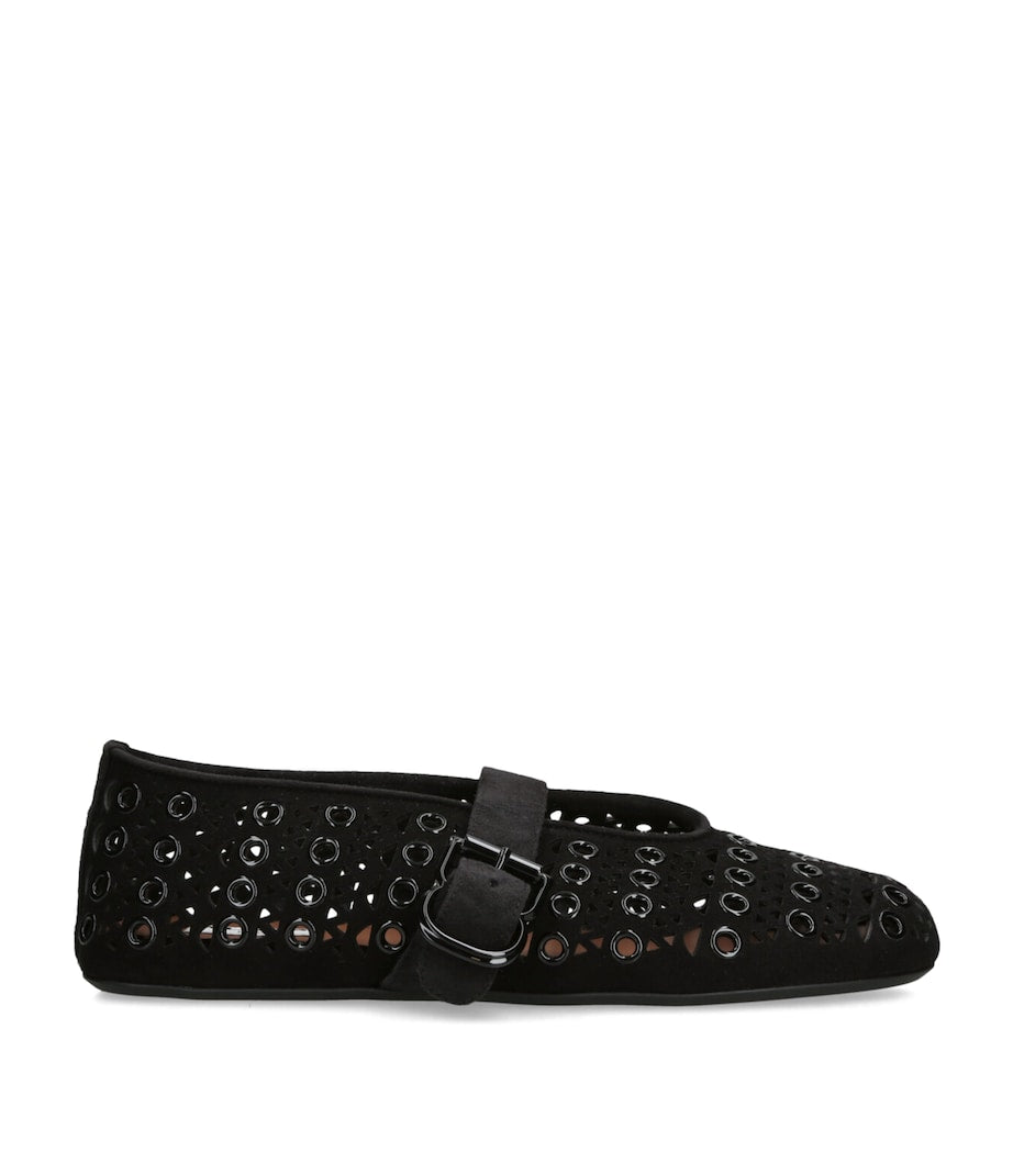 Alaïa Black Suede Vienne Ballet Flats