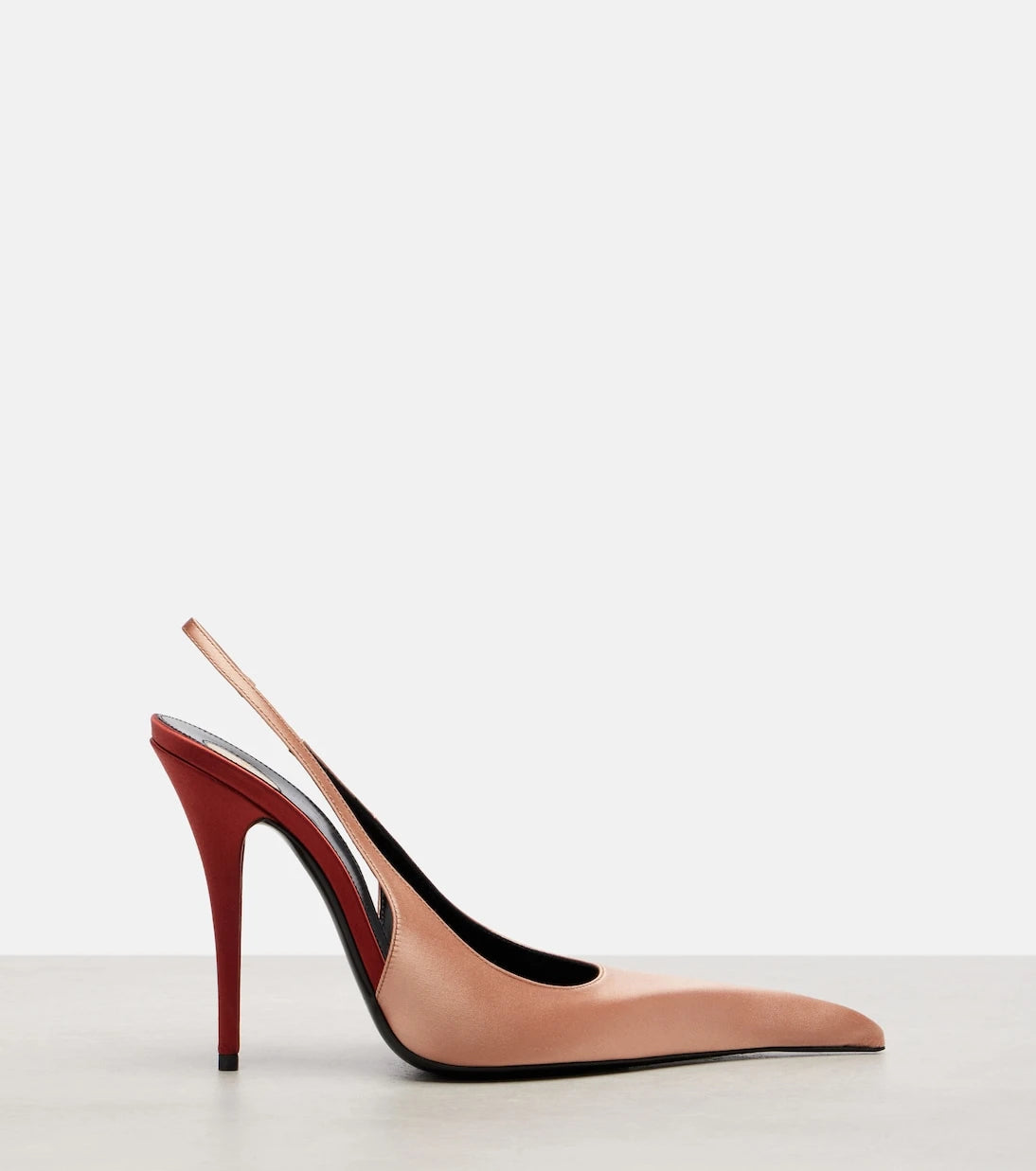 Saint Laurent - Deroche 110 crêpe satin slingback pumps