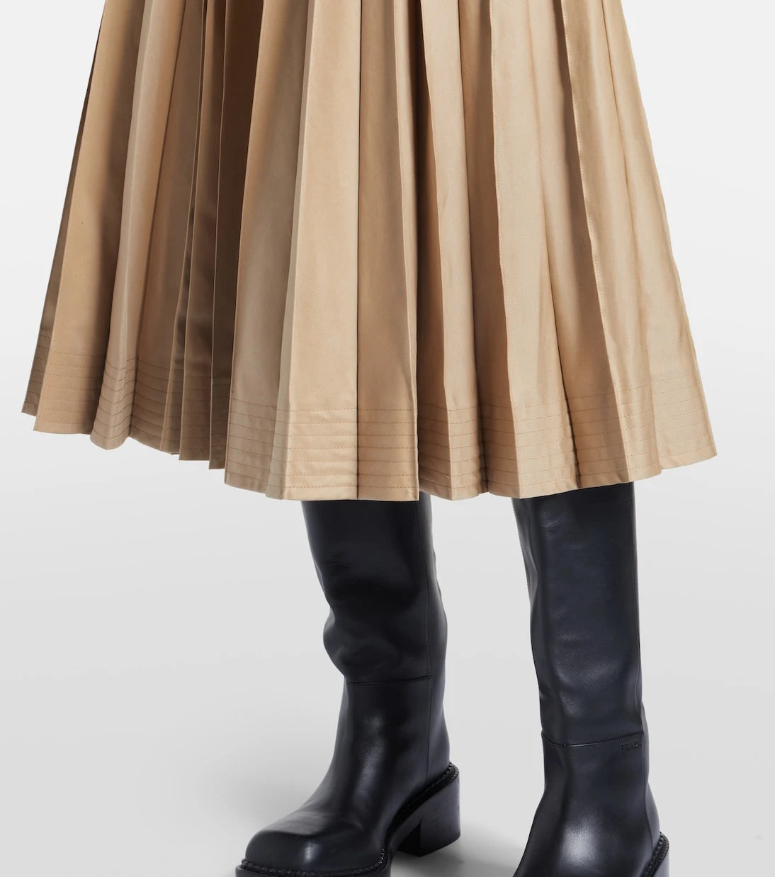 Sacai - Cotton-blend gabardine midi skirt