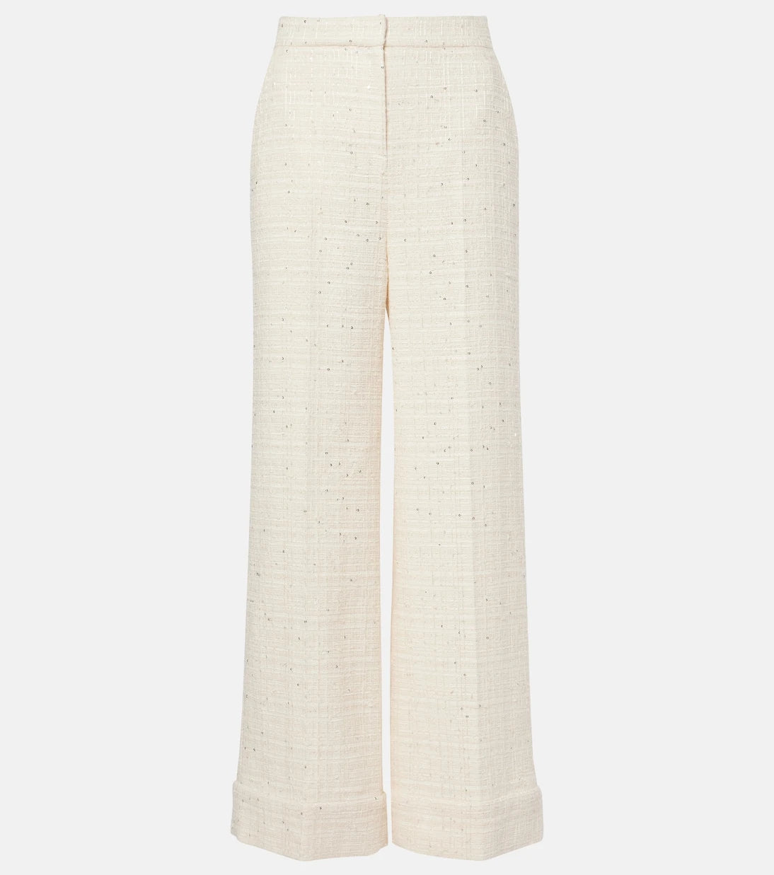 Valentino - Sequined tweed wide-leg pants