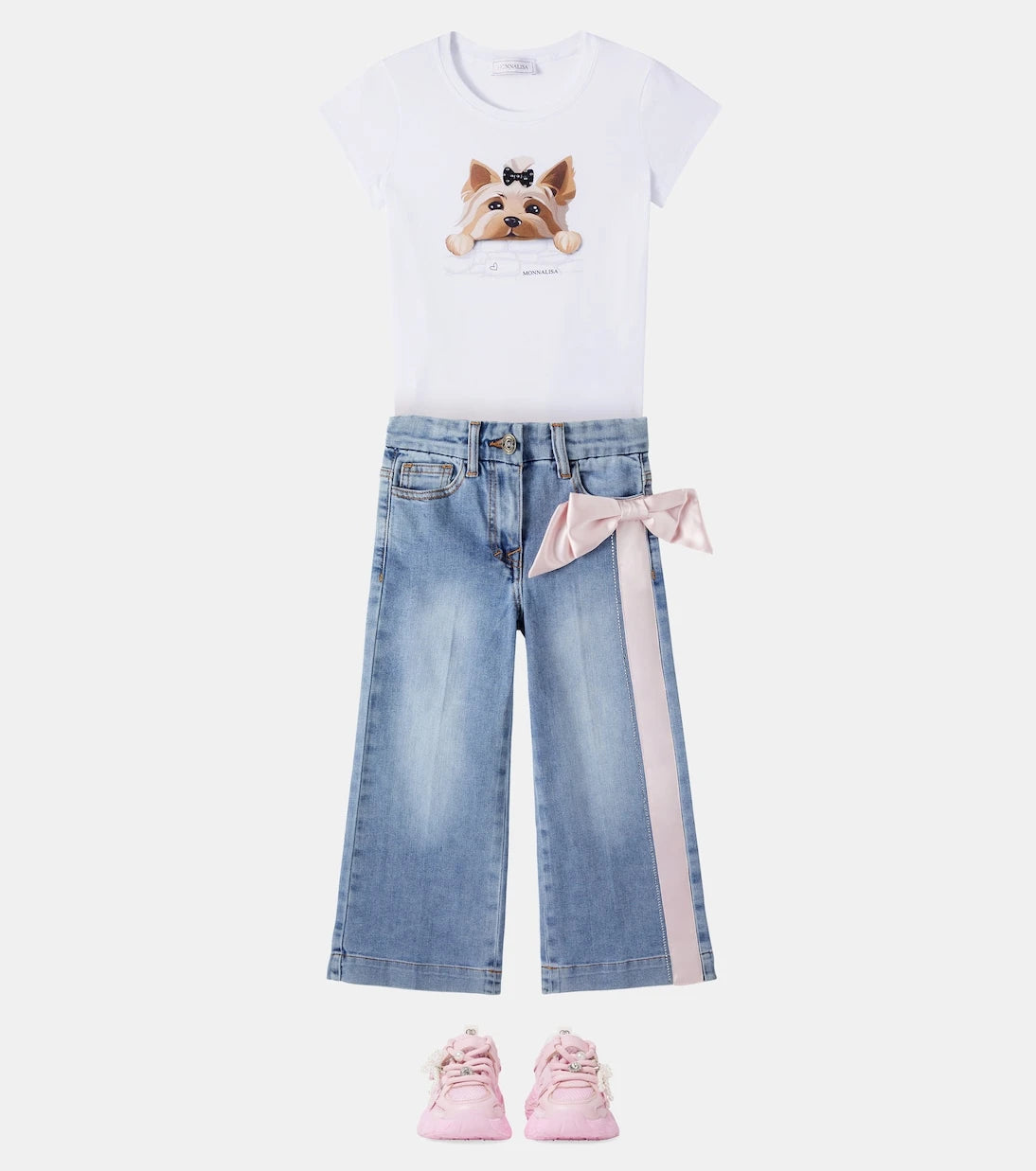 Monnalisa - Printed cotton-blend jersey T-shirt
